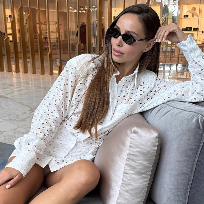 Dame Mode Skjorte Kjole i Huldesign Stilla