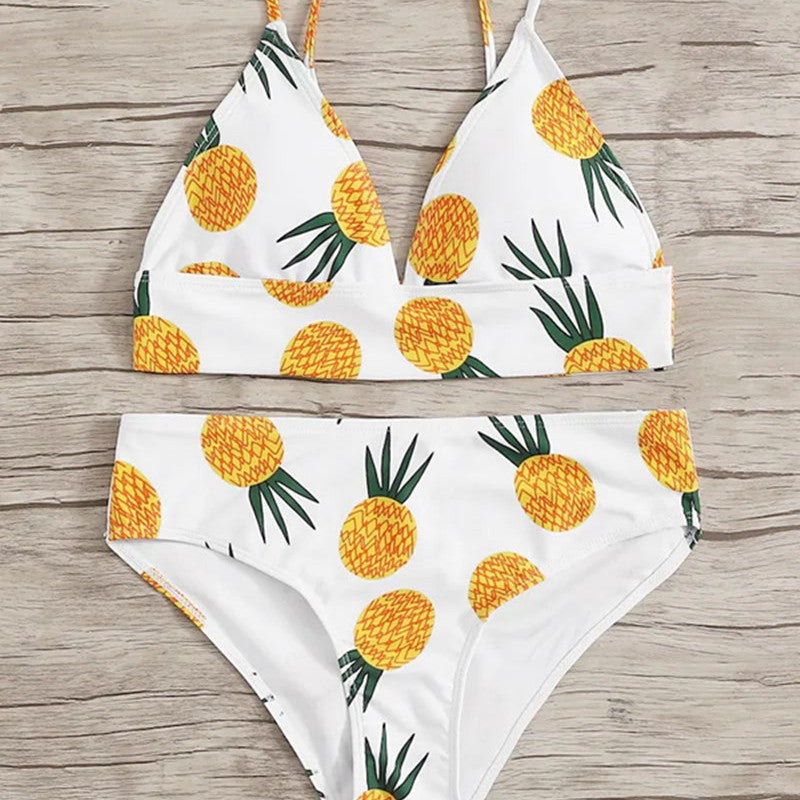 Dame Bikini-sæt med frugtagtig ananas-design Skovae