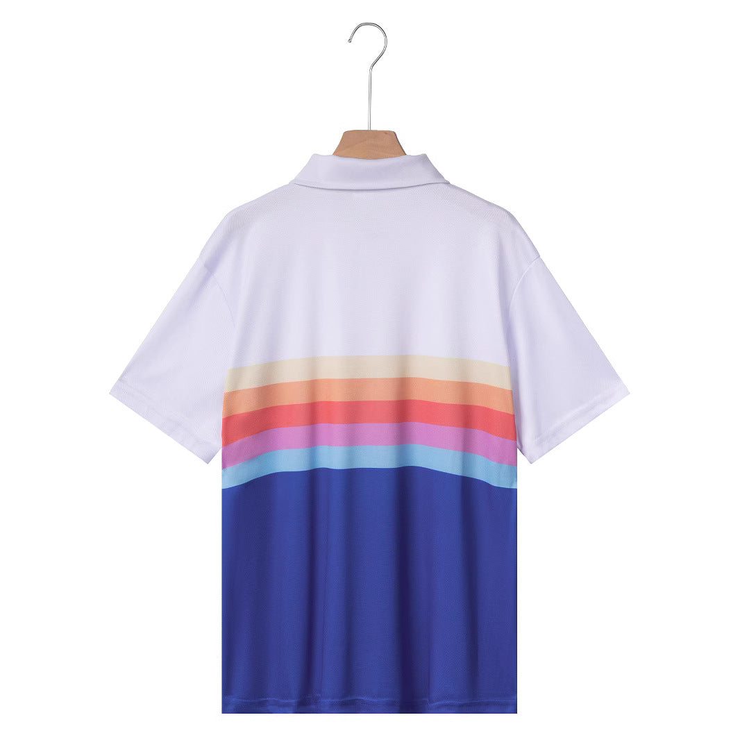 Herrer Poloshirt med moderne farveovergang og stilfuldt stribedesign Stilla