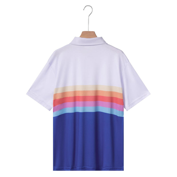 Herrer Poloshirt med moderne farveovergang og stilfuldt stribedesign Stilla