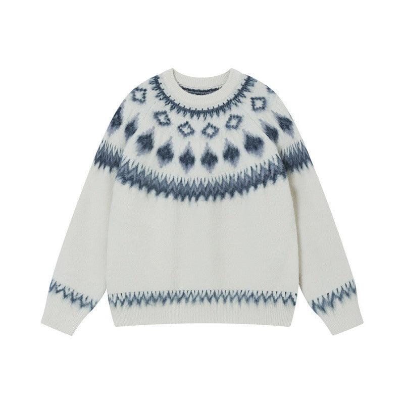 Dame stilfuld sweater med traditionelt mønster Stilla