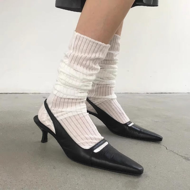 Damer Elegant Spidssko Slingback Høje Hæle med Justerbar Rem Stilla