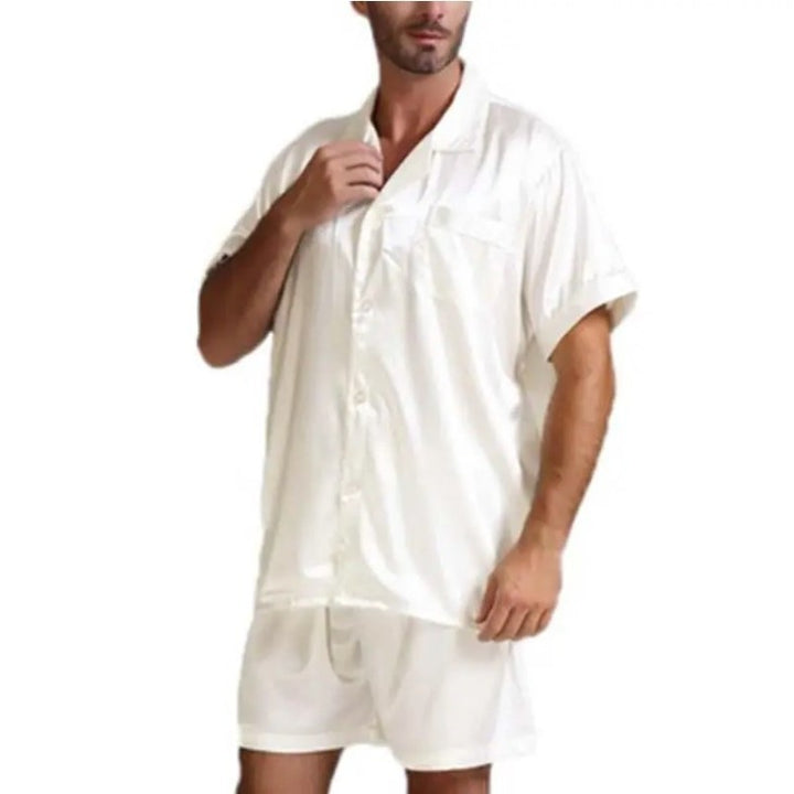 Herrer Satin Pyjamas Sæt Stilla