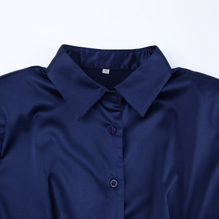 Dame Satin-Pyjamasæt med moderne snit og elegante detaljer Stilla