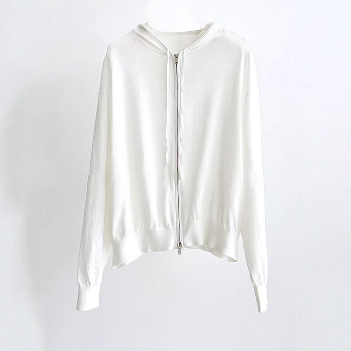 Kvinders afslappede lynlås hoodie med elastisk talje og løs pasform Stilla