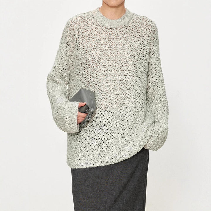 Dame luftstrikket sweater med åben struktur Stilla