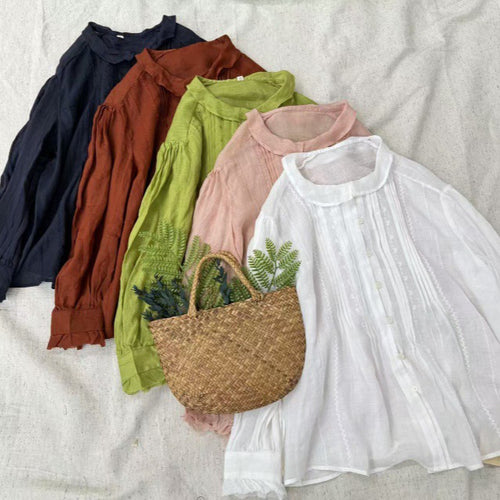 Femme Pliseret Struktureret Button-Up Bluse Stilla