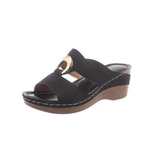 Dame modige Wedge-Pantoletten med elegant rem-design Stilla