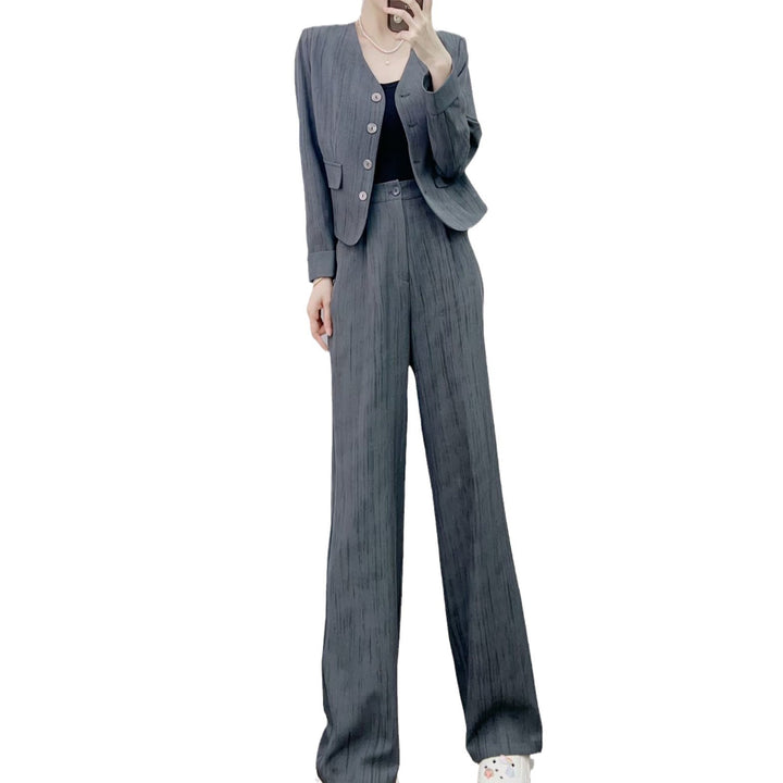 Damer elegant Business-jakke med moderigtig blazer og bred bukser Stilla