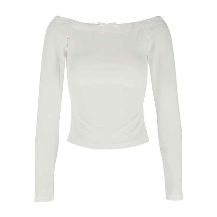 Dame Off-Shoulder Langeærmet Top med delikat Rüschedetalje Skovae