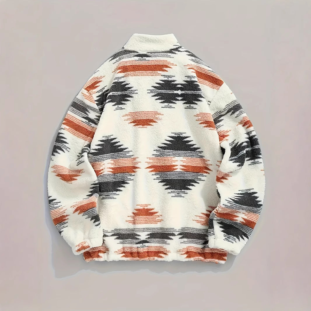 Dame Fleece-trøje med moderne lynlås og farverigt design Stilla