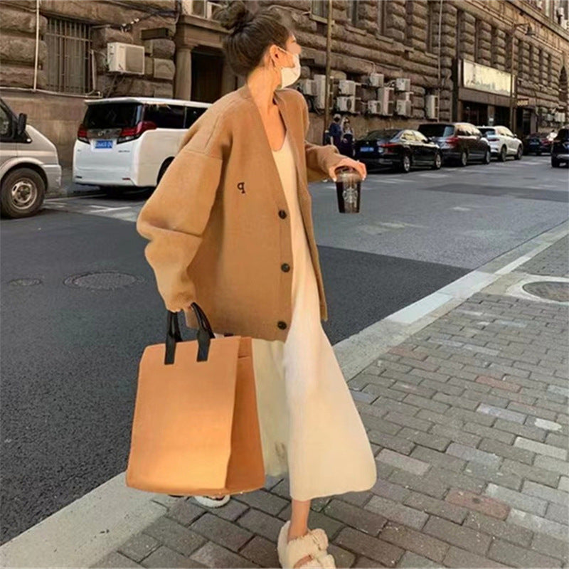 Femme Oversized Knap-Front Strikcardigan Stilla