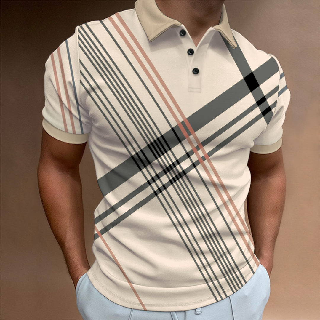 Herrer polo skjorte med moderne ternet design og høj kvalitet bomuld Stilla