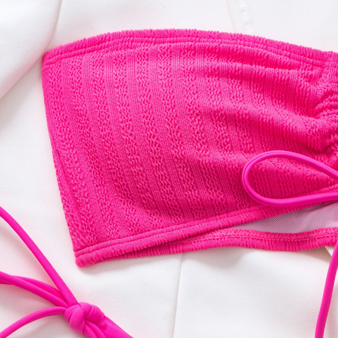 Dame Bandeau-bikini med rynkning Skovae