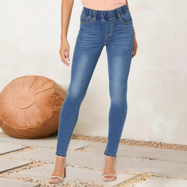 Dame Slim Fit Jeans med elastisk talje og smal ben Stilla