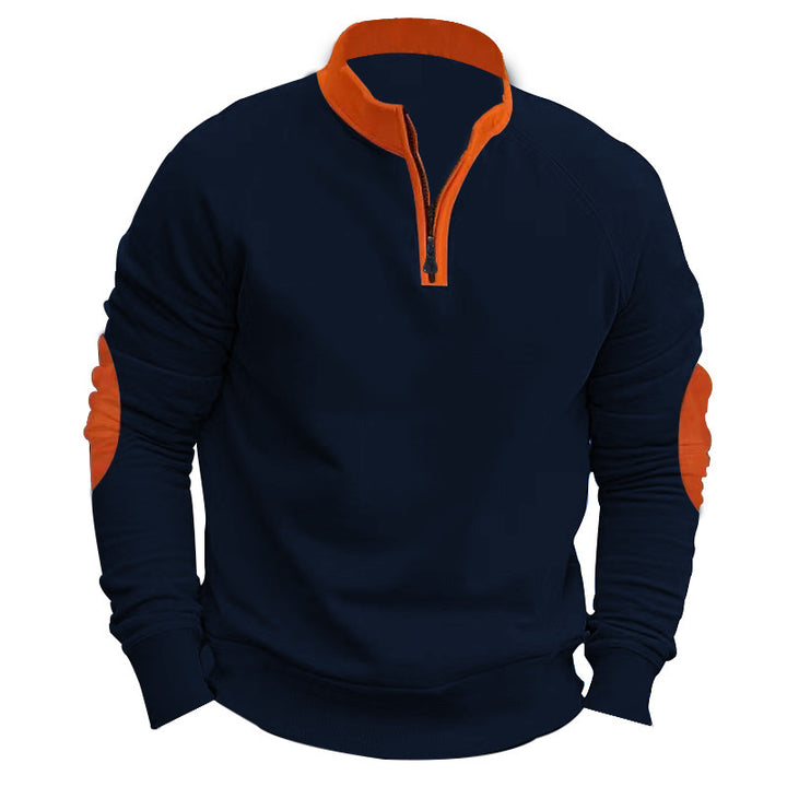 Herrer sweatshirt med lynlås og kontrasterende sømme Stilla