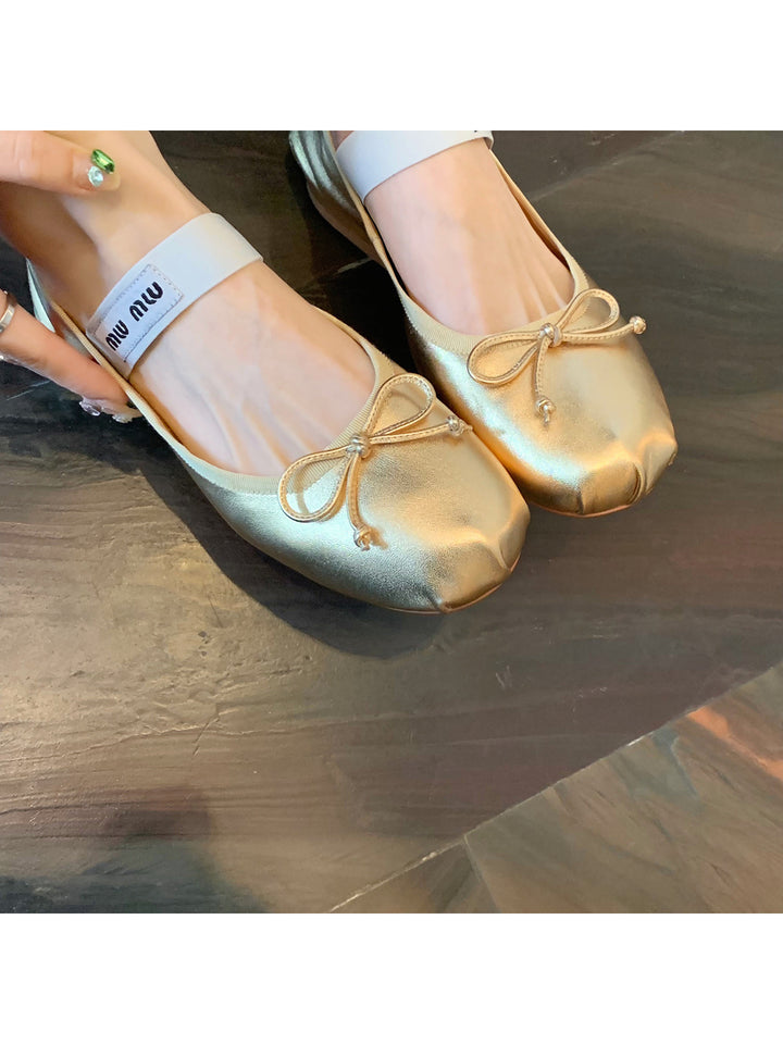 Damer Elegante Sløjfe-Detalje Ballerina Flats Stilla