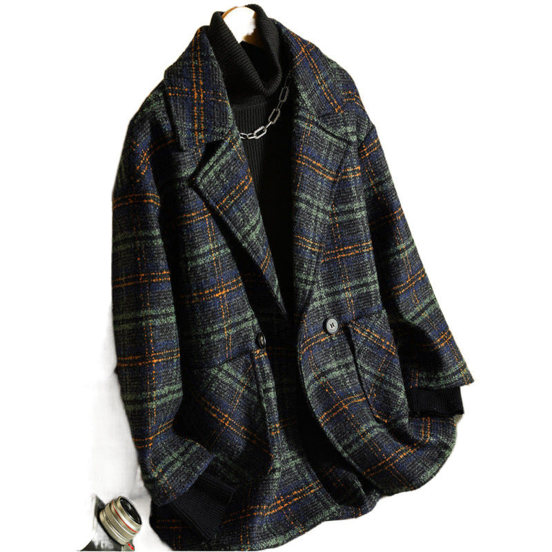 Kvinders klassiske ternede jakke i moderne oversized stil Skovae