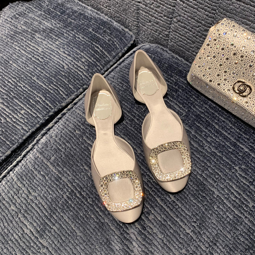 Dame Elegant Strass-besatte Slipper Stilla