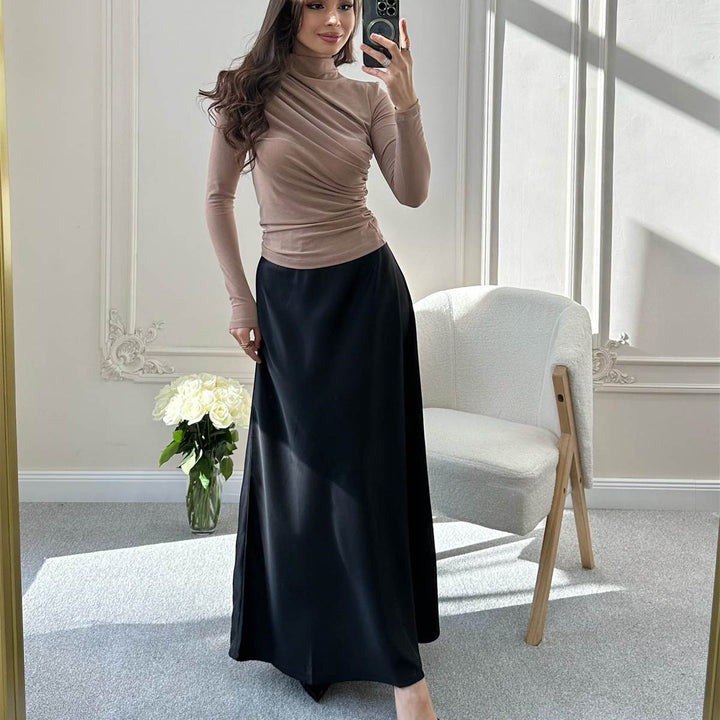 Damer elegant langærmet overdel med raffineret flæse-design Stilla