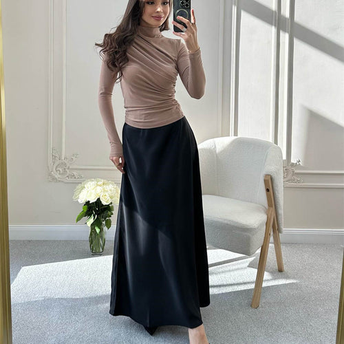 Damer elegant langærmet overdel med raffineret flæse-design Stilla