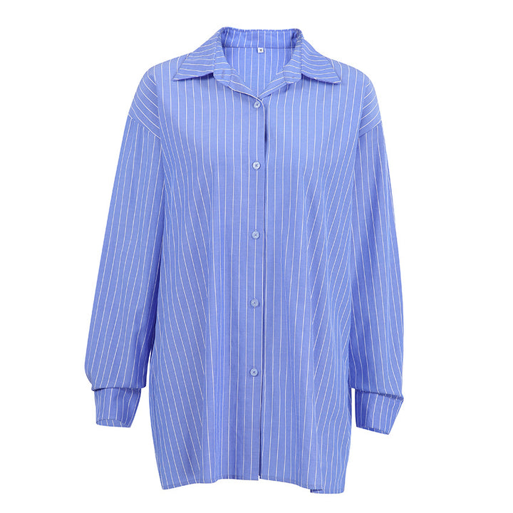 Dame Oversized Bluse med klassisk stribemønster og afslappet snit Stilla