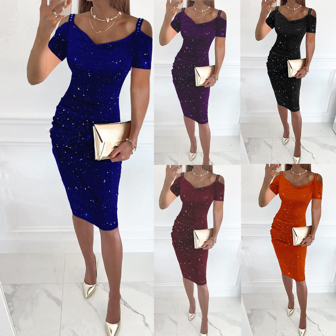 Dame Bodycon aftenkjole med strass-accenter Stilla