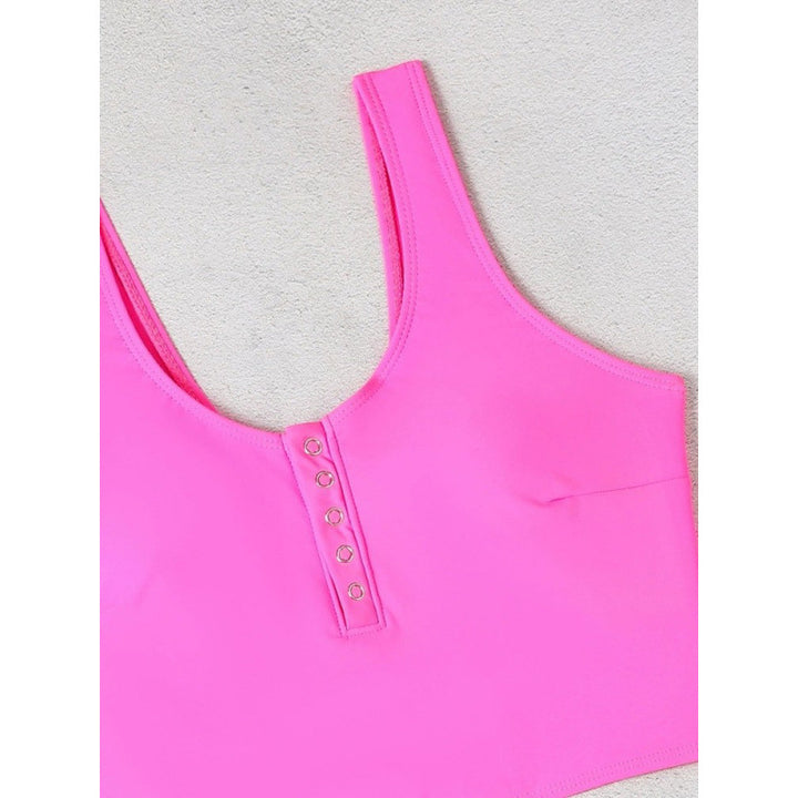Dame bikini-sæt med moderigtig cropped top og højt skåret underdel Skovae