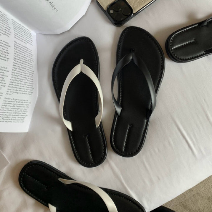 Dame Minimalistiske Tåseparator Sandaler med Justerbare Stropper Stilla