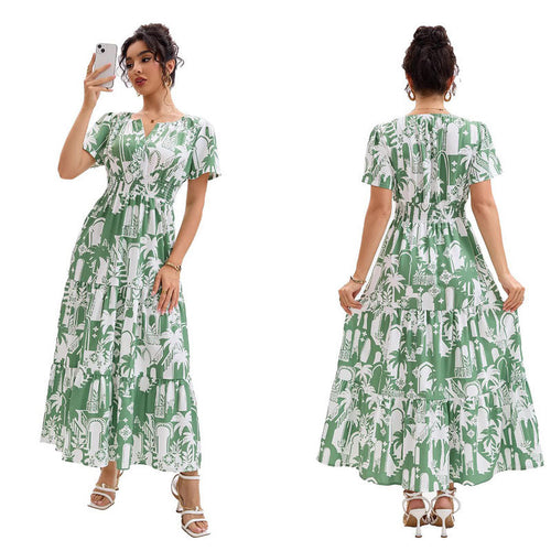 Kvinder Tüll Boho Maxi Kjole Stilla