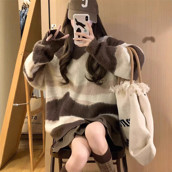 Kvinders hyggelige oversized sweater med moderne farvegradienter Stilla