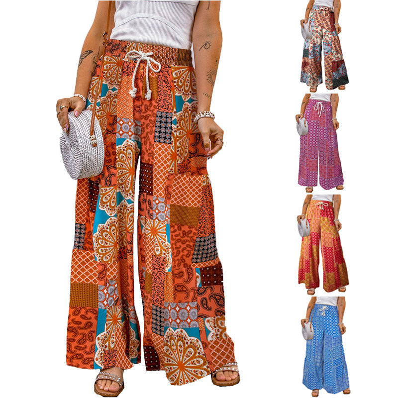Dame Bredde Bensnit Patchwork Bukser Stilla