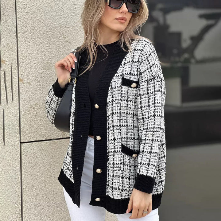 Femme Tweed Æstetik Blazer Cardigan Stilla