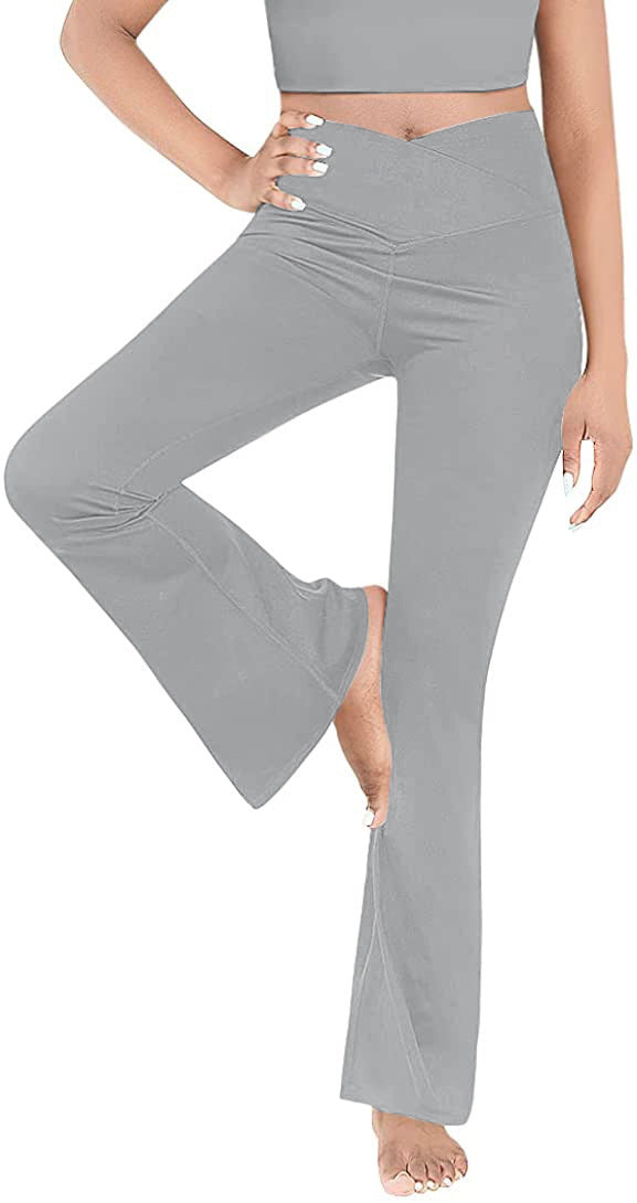 Dame afslappede Bootcut-leggings med høj talje og åndbart materiale Skovae