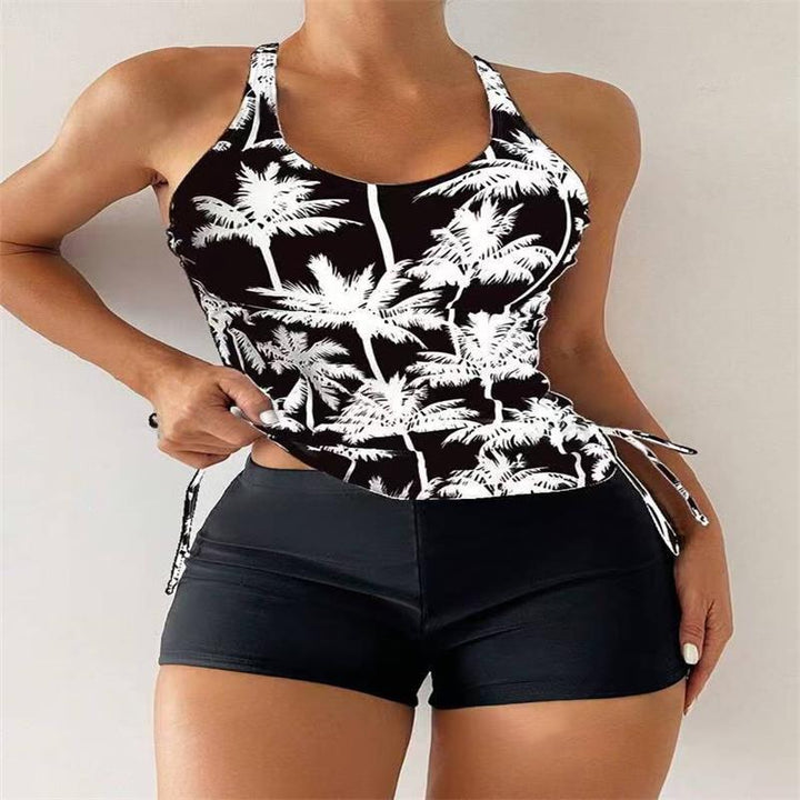 Femme Sporty Tankini-sæt med justerbare sidesnore Stilla