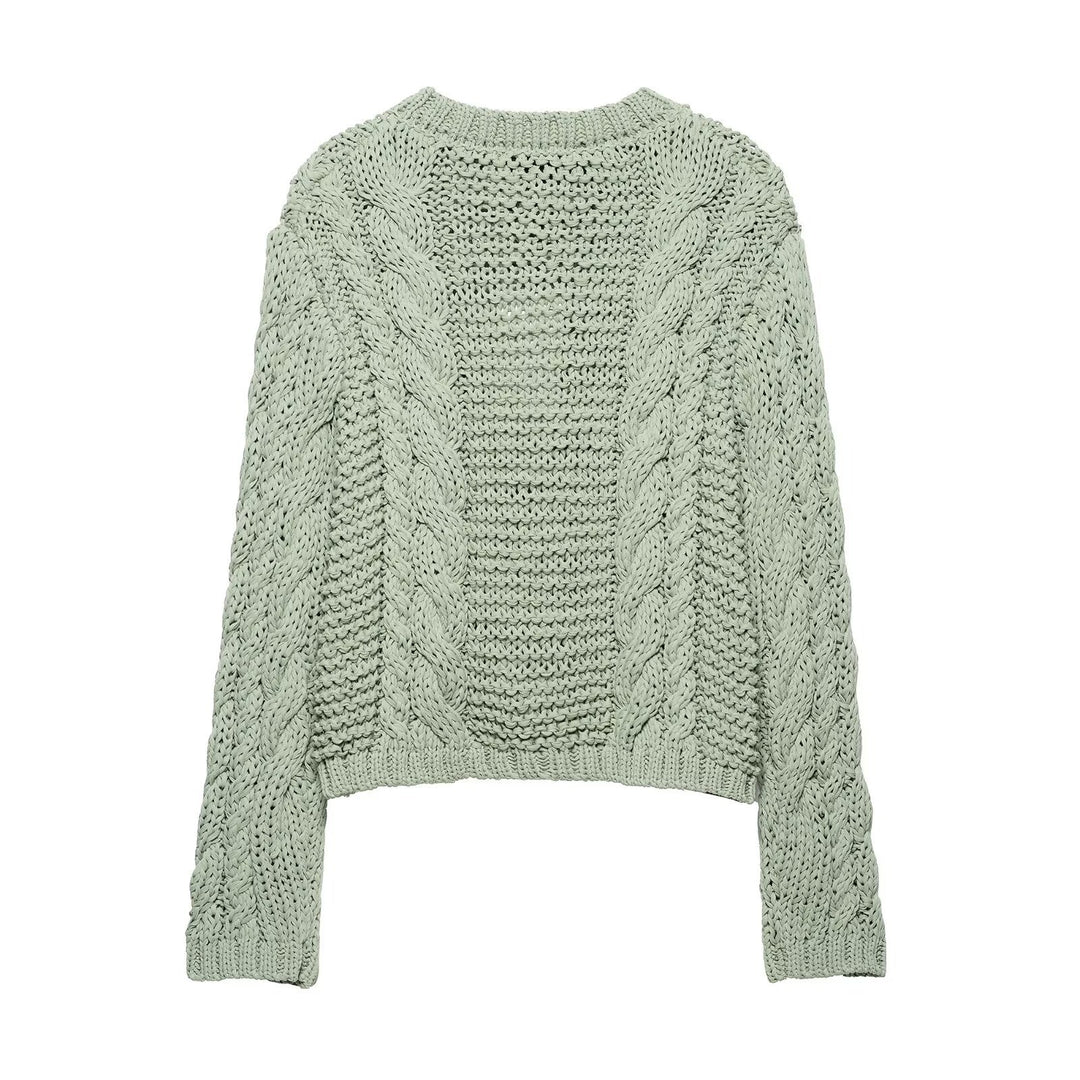 Femme Kabelstrik Cardigan Sweater Stilla