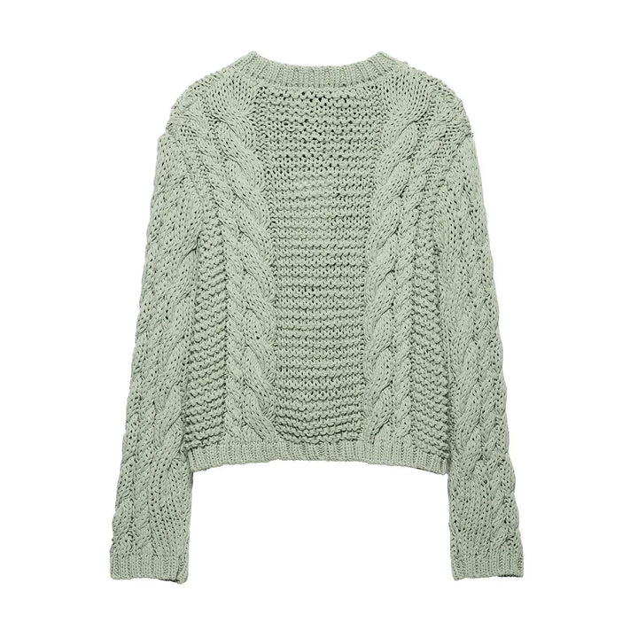 Femme Kabelstrik Cardigan Sweater Stilla
