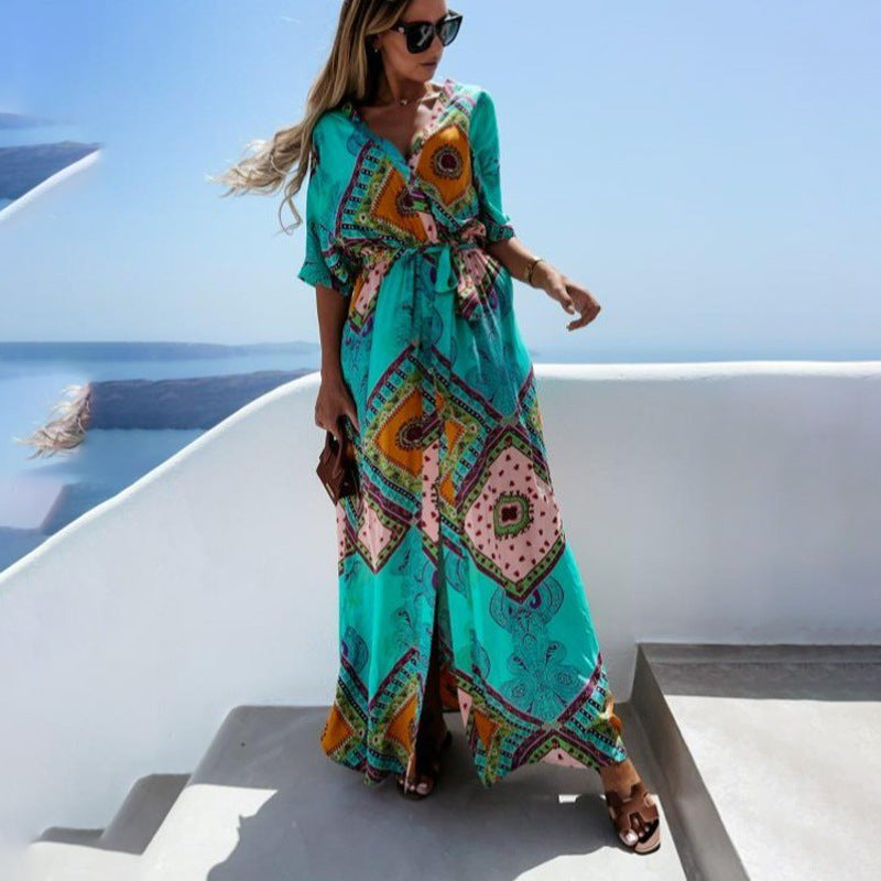 Kvinder Bohemian Inspireret Maxi Kaftan Kjole Stilla