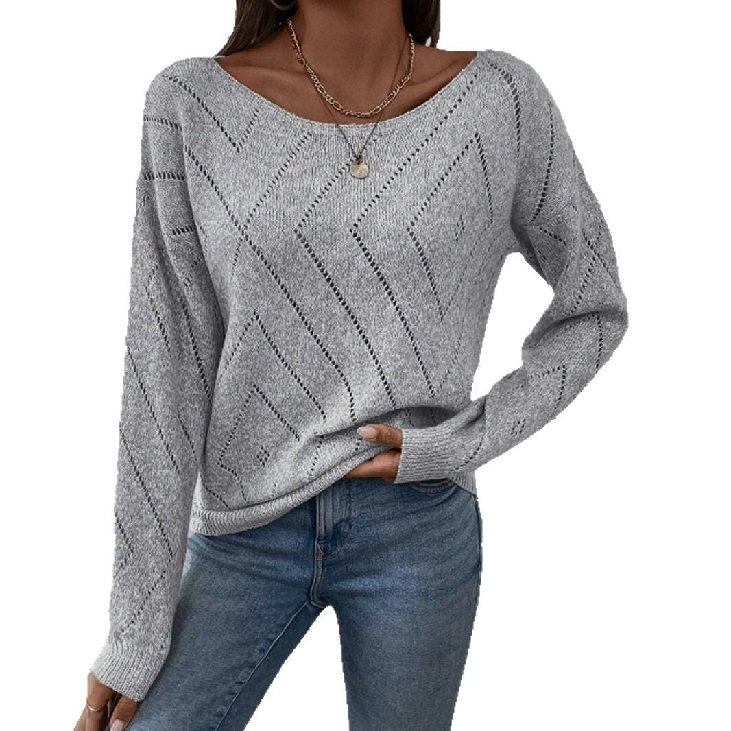 Dame asymmetrisk strikpullover med luftig pasform Stilla