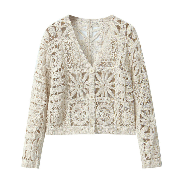 Femme Hæklet Cardigan med Blomstermønstre Stilla