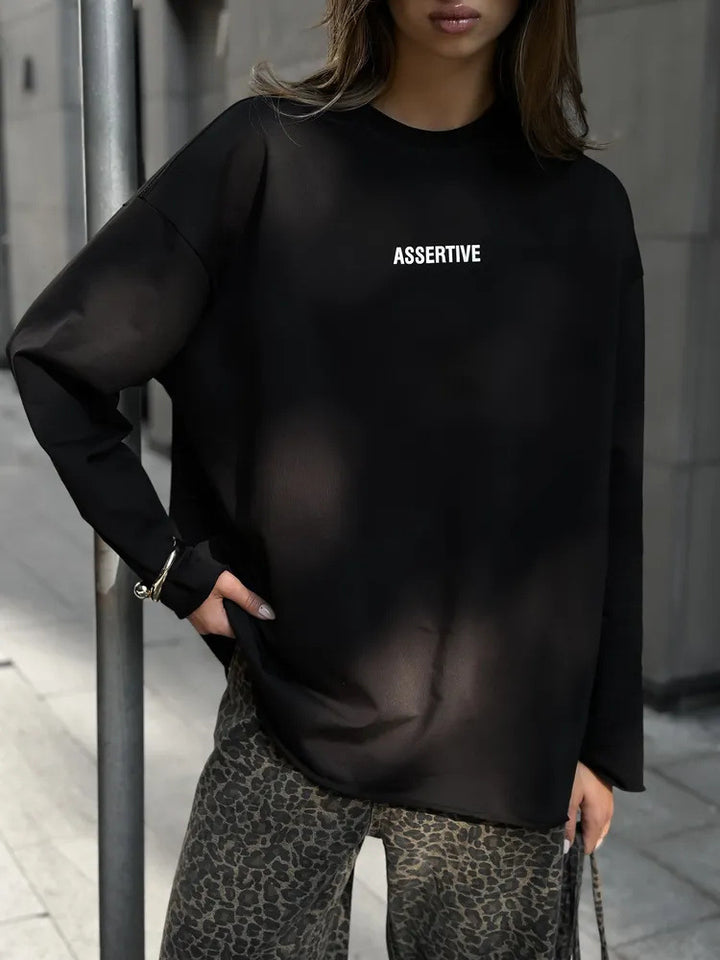 Kvinder Oversized Sweatshirt med iøjnefaldende print Skovae