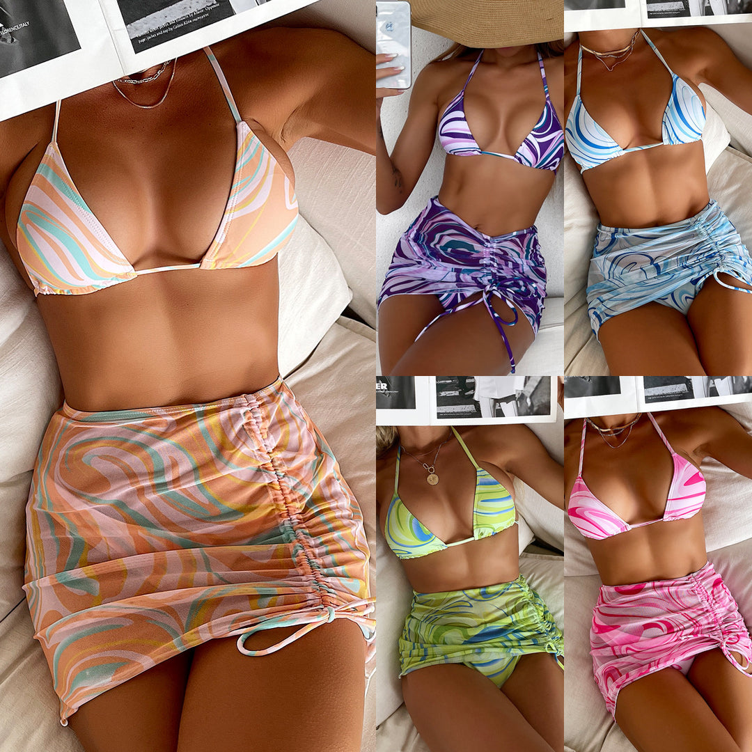 Femme Triangle Bikini-Sæt med matchende Sarong Stilla