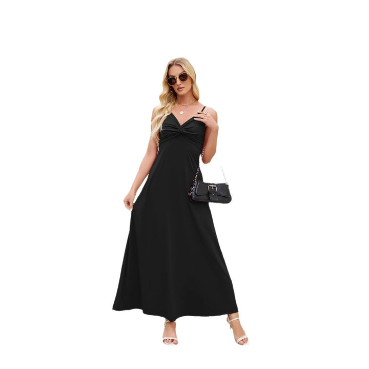 Dame Spaghetti stropper draperet Maxi-kjole Stilla