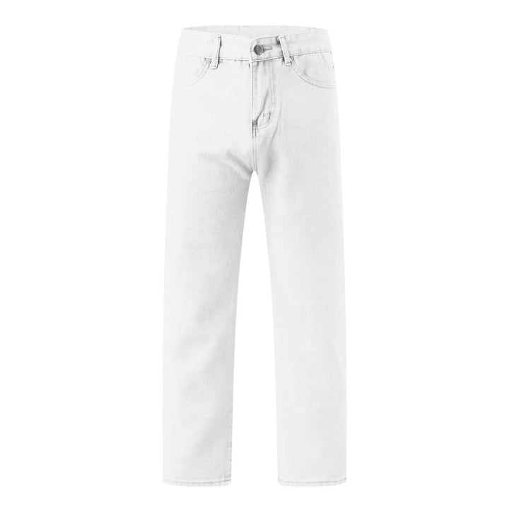 Dame Højkvalitets Lige Jeans med Høj Talje og Klassiske Sømmene Stilla