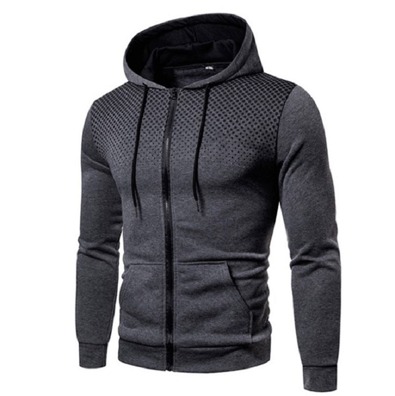 Herre sporty Zip-hoodie med åndbart design Stilla