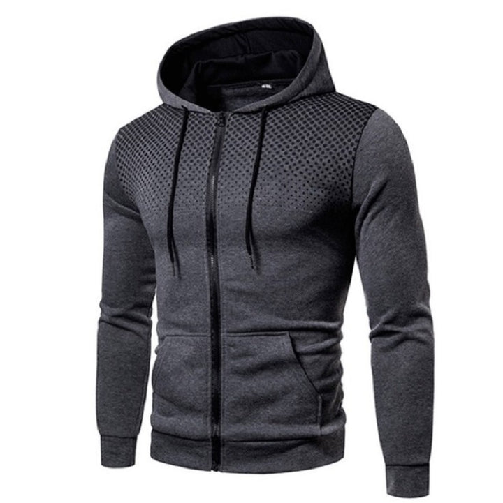 Herre sporty Zip-hoodie med åndbart design Stilla