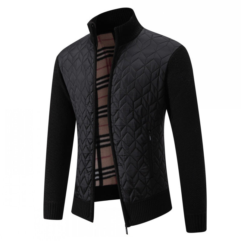 Herrer quilted hybridjakke med lynlås foran Stilla