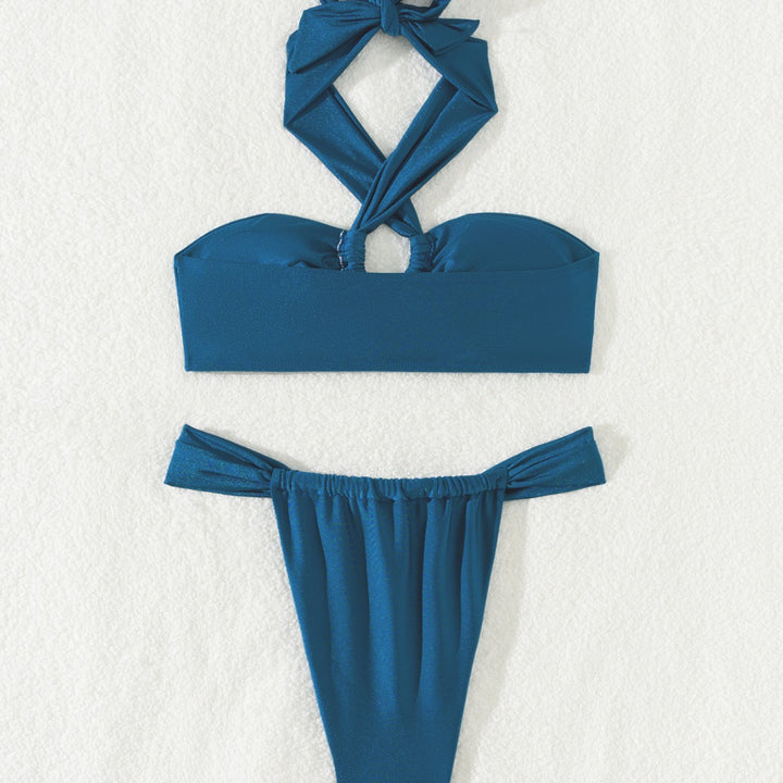 Dame bikini-sæt med fashionable indpakningsdesign og elegant knudedetalje Stilla