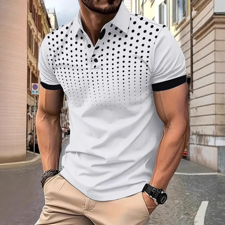 Herre Poloshirt med moderne prikkemønster og åndbare egenskaber Stilla