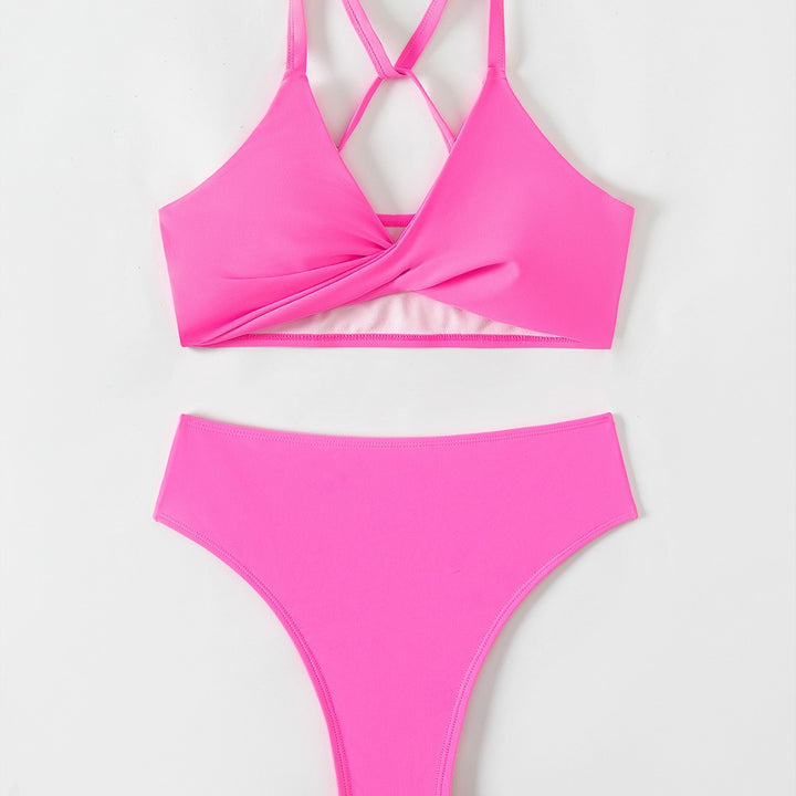 Dame bikini-sæt med høj benudskæring og justerbare stropper Stilla